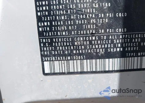 2018 Volkswagen Tiguan 2.0T Se/2.0T Sel from USA, damaged, VIN 3VV3B7AX0JM193651